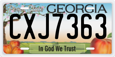 GA license plate CXJ7363