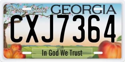 GA license plate CXJ7364