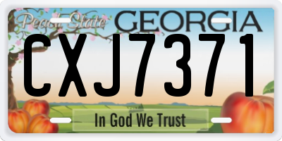 GA license plate CXJ7371