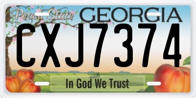 GA license plate CXJ7374