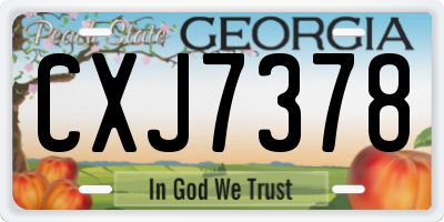 GA license plate CXJ7378