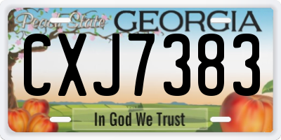 GA license plate CXJ7383