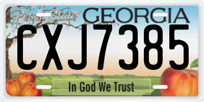 GA license plate CXJ7385