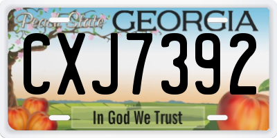GA license plate CXJ7392