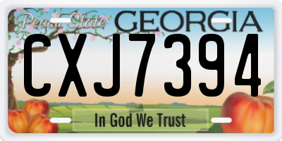 GA license plate CXJ7394