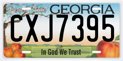 GA license plate CXJ7395