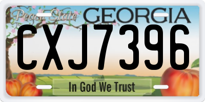 GA license plate CXJ7396