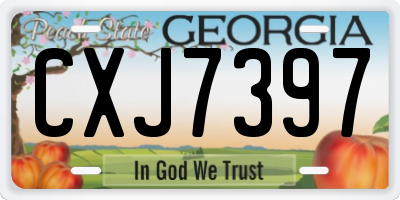 GA license plate CXJ7397