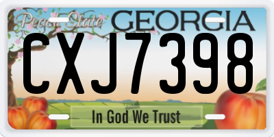 GA license plate CXJ7398