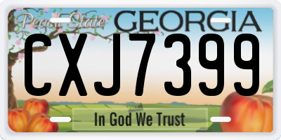GA license plate CXJ7399