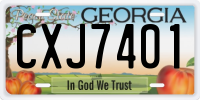 GA license plate CXJ7401