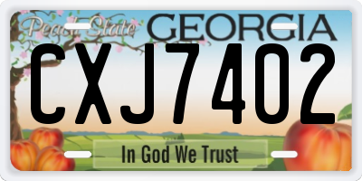 GA license plate CXJ7402