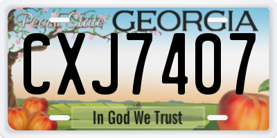 GA license plate CXJ7407