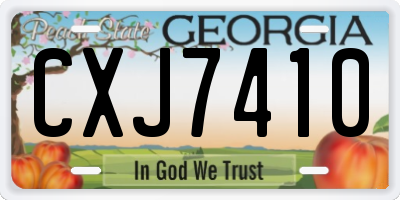 GA license plate CXJ7410