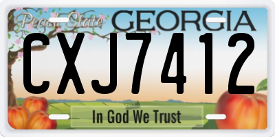 GA license plate CXJ7412