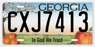 GA license plate CXJ7413