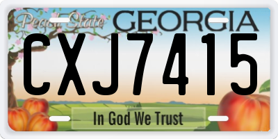 GA license plate CXJ7415