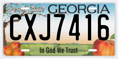 GA license plate CXJ7416