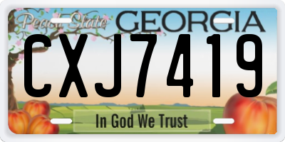 GA license plate CXJ7419