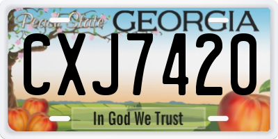 GA license plate CXJ7420