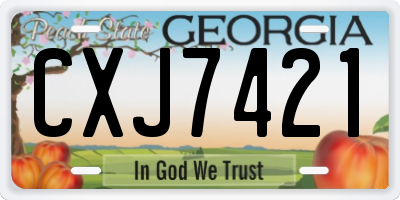 GA license plate CXJ7421