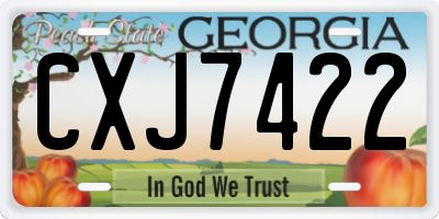 GA license plate CXJ7422