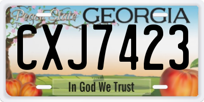 GA license plate CXJ7423