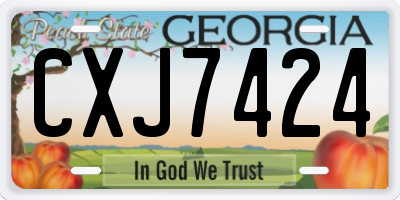 GA license plate CXJ7424