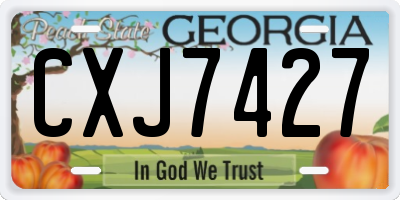 GA license plate CXJ7427