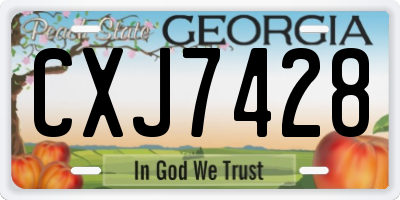 GA license plate CXJ7428