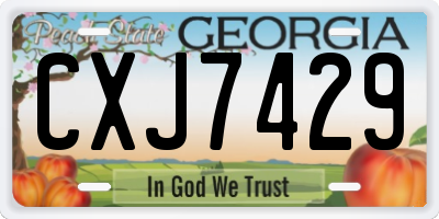 GA license plate CXJ7429