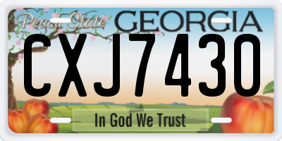 GA license plate CXJ7430