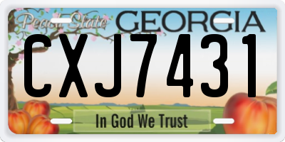 GA license plate CXJ7431