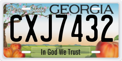 GA license plate CXJ7432