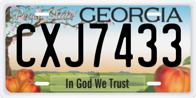 GA license plate CXJ7433