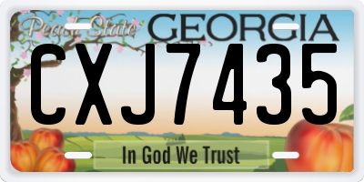GA license plate CXJ7435