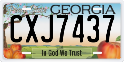 GA license plate CXJ7437