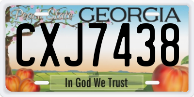GA license plate CXJ7438