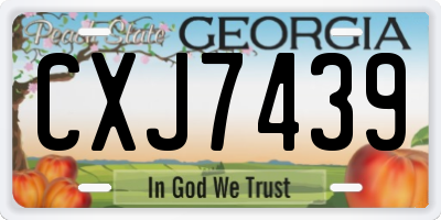 GA license plate CXJ7439