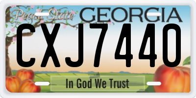 GA license plate CXJ7440