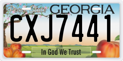 GA license plate CXJ7441