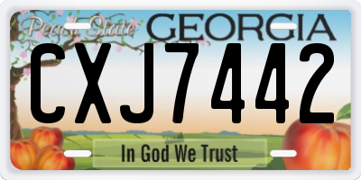 GA license plate CXJ7442