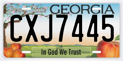 GA license plate CXJ7445