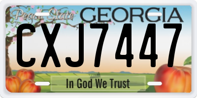 GA license plate CXJ7447