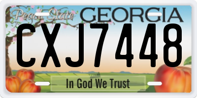 GA license plate CXJ7448