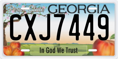 GA license plate CXJ7449