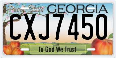 GA license plate CXJ7450