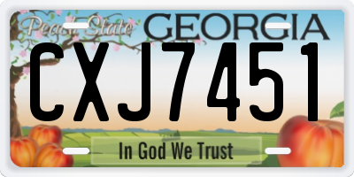 GA license plate CXJ7451