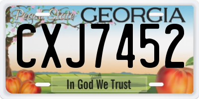 GA license plate CXJ7452