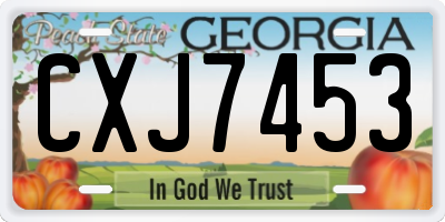 GA license plate CXJ7453